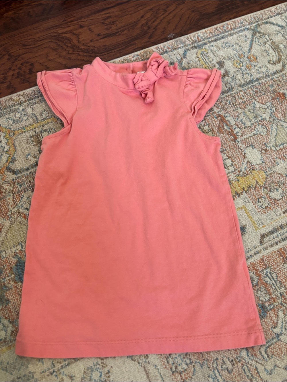 Janie and Jack Pink Ruffle Sleeve Top with Tropical Monkey Print Shorts - Picture 4 of 5